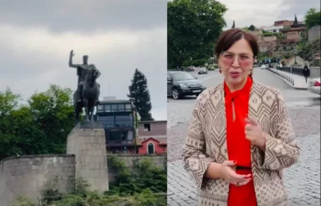 ინგა გრიგოლია გორგასლის ძეგლის მიმდებარე ტერიტორიიდან საგანგებო მიმართვას ავრცელებს